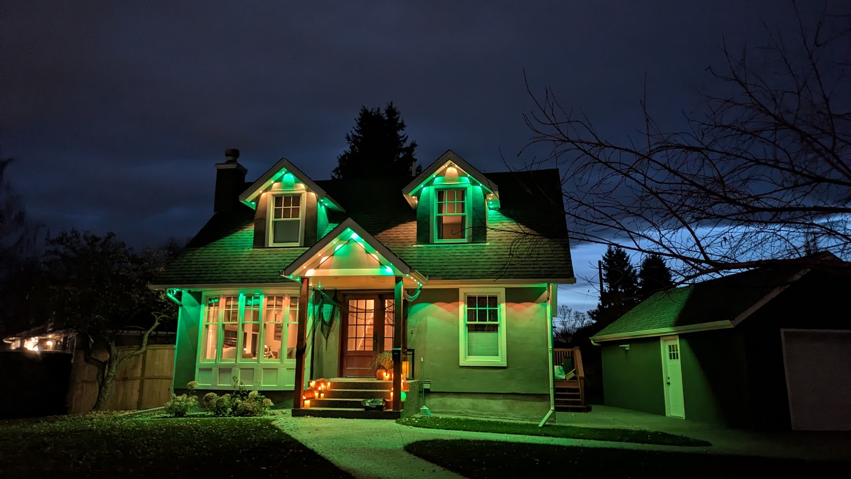 Technician preparing a roofline for Govee lighting